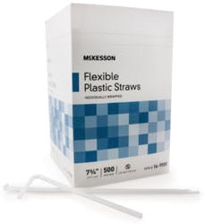 McKesson Flexible Drinking Straws, White