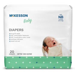 McKesson Disposable Unisex Baby Diaper with Tabs, Moderate