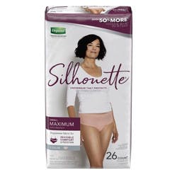Depend Silhouette Disposable Female Adult Pull On Underwear with Tear Away Seams, Heavy Absorbency, Pink