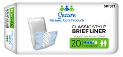 Secure Personal Care Products Classic Style Brief Liners, Moderate Absorbency