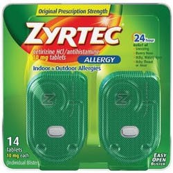 Zyrtec Indoor &amp; Outdoor Allergy Relief, Blister Pack, 10 mg