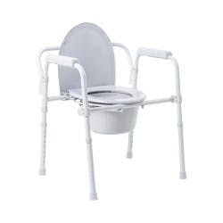 McKesson Fixed Arm Steel Folding Commode Chair