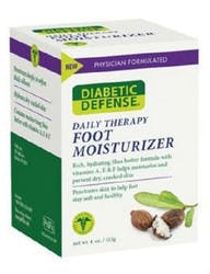 Diabetic Defense Daily Therapy Foot Moisturizer, 4 oz, Jar, Scented