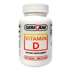 Geri-Care Vitamin D3 Tablets, 1000 IU Strength, 100 Per Bottle