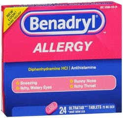 Benadryl Allergy Relief, 25 mg, 24 Tablets