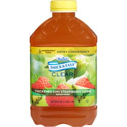 Thick &amp; Easy Clear Honey Consistency Kiwi Strawberry Thickened Beverage, 46 oz. Bottle