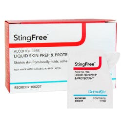 Sting Free AlcoholFree Liquid Skin Prep &amp; Protectant Packets