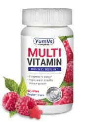 YumVs Complete Multi Vitamin, Raspberry Flavor, 60 Jellies
