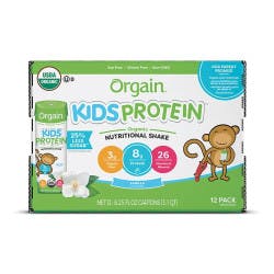 Orgain Kids Protein Organic Nutritional Shake, Vanilla, 8.25 oz.