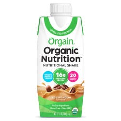 Orgain Organic Nutrition All-In-One Nutritional Shake, Iced Cafe Mocha, 11 oz.
