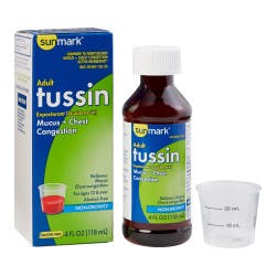 sunmark Adult Tussin Mucus + Chest Congestion Relief, 200 mg/10 mL, 4 oz.