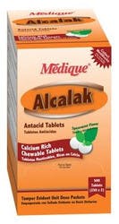 Medique Alcalak Antacid Chewable Tablets, Orange Flavor