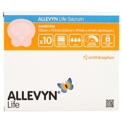 Allevyn Life Silicone Adhesive with Border Silicone Foam Dressing, 7 X 7&quot;