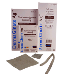 DermaGinate/Ag Alginate Dressing with Antibacterial Silver, 4 X 5&quot;