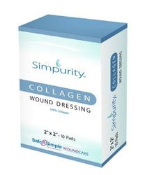 Safe N Simple Simpurity Collagen Wound Dressing, 2 X 2&quot;