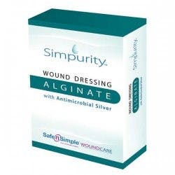 Safe N Simple Simpurity Alginate with Antimicrobial Silver Wound Dressing, 4 X 5&quot;