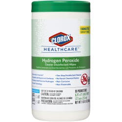 Clorox Healthcare Hydrogen Peroxide Cleaner Disinfectant Wipes, Premoistened Germicidal