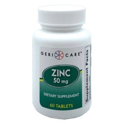 Geri-Care Zinc Dietary Supplement, 50 mg, 60 Tablets
