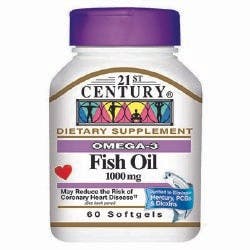 21st Century Omega 3 Fish Oil Dietary Supplement , 1000 mg, 60 Softgel