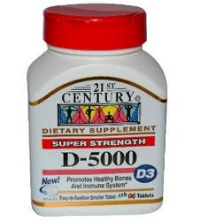 21st Century D3 Dietary Supplement Super Strength, D-5000 IU, 110 Tablets