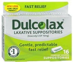 Dulcolax Laxative Suppositores Fast Relief, 10 mg.