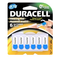 Duracell Disposable Hearing Aid Batteries, 675 Cell, 1.4 V