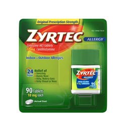 Zyrtec Adult Allergy Relief Tablets, 10mg, 90 tablets
