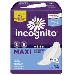 Incognito Maxi with Wings, Overnight Absorbency