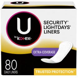 U by Kotex LightDays Plus Liners, Regular Absorbency