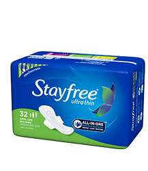 Stayfree Ultra Thin Pads with Wings, Long, Super Absorbency