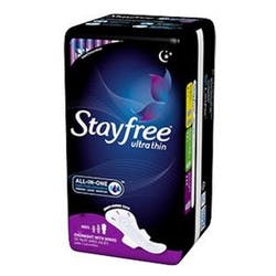 Stayfree Ultra Thin Pads with Wings, Overnight Absorbency