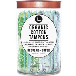 L. Organic Cotton Tampons, Regular/Super Absorbency
