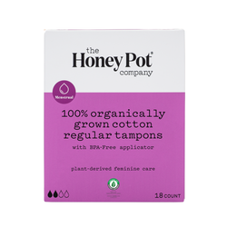 The Honey Pot Organic Cotton Tampons, Regular Absorbency