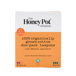 The Honey Pot Organic Cotton Tampons, Duo-Pack