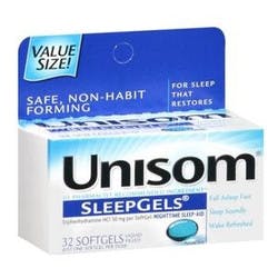 Unisom SleepGels Nighttime Sleep-Aid, Maximum Strength, 32 Softgels