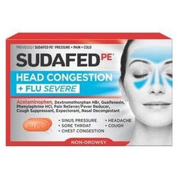 Sudafed PE Head Congestion + Flu Severe Pain Relief, 24 Tablets
