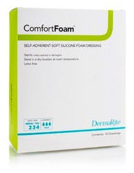 ComfortFoam Self Adherent Soft Silicone Foam Dressing, 2&quot; X 2&quot;