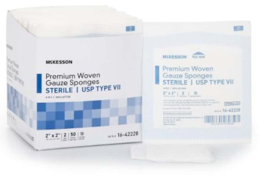 McKesson USP Type VII 8-Ply Gauze Sponge, Sterile