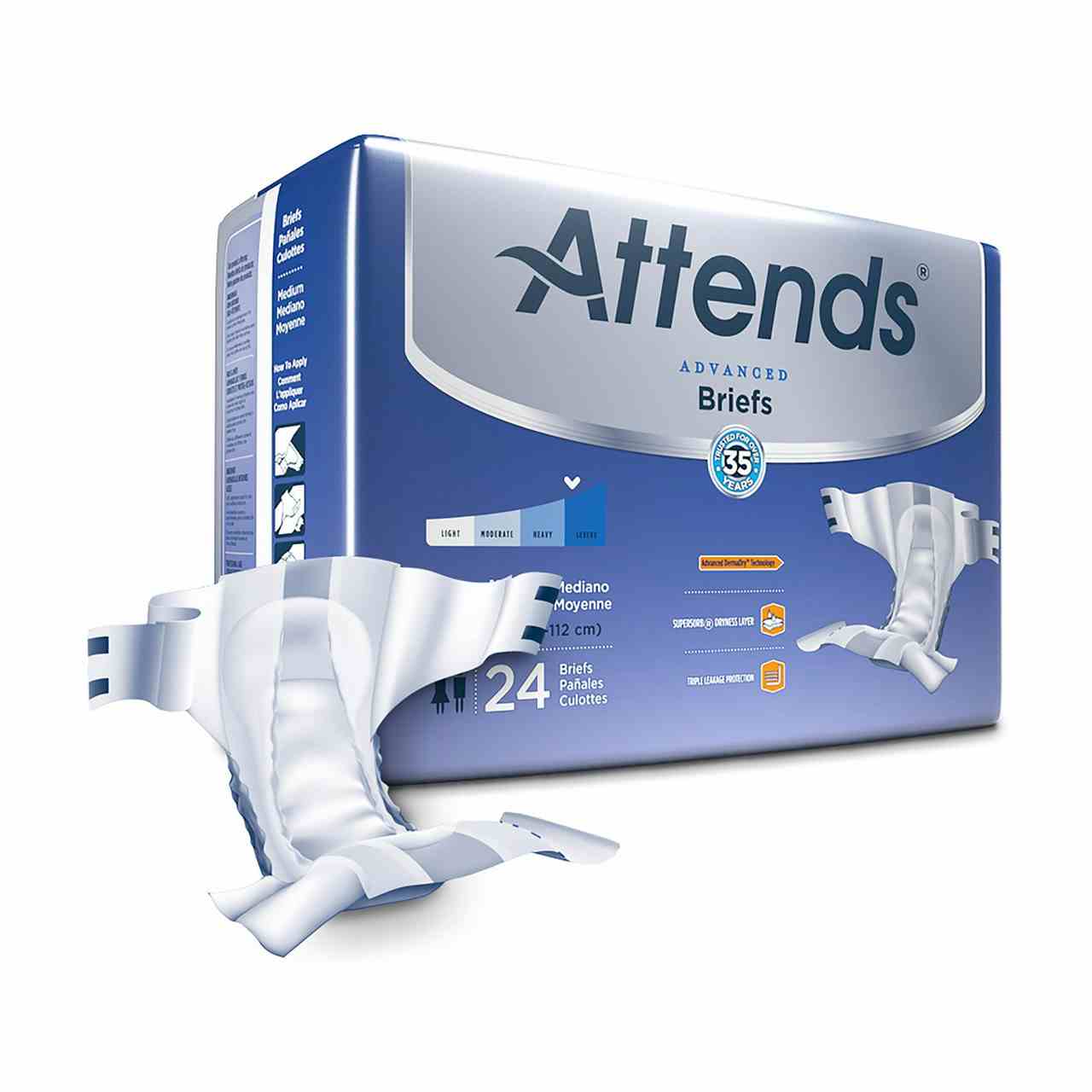 Attends Advanced Adult Diapers with Tabs, Severe