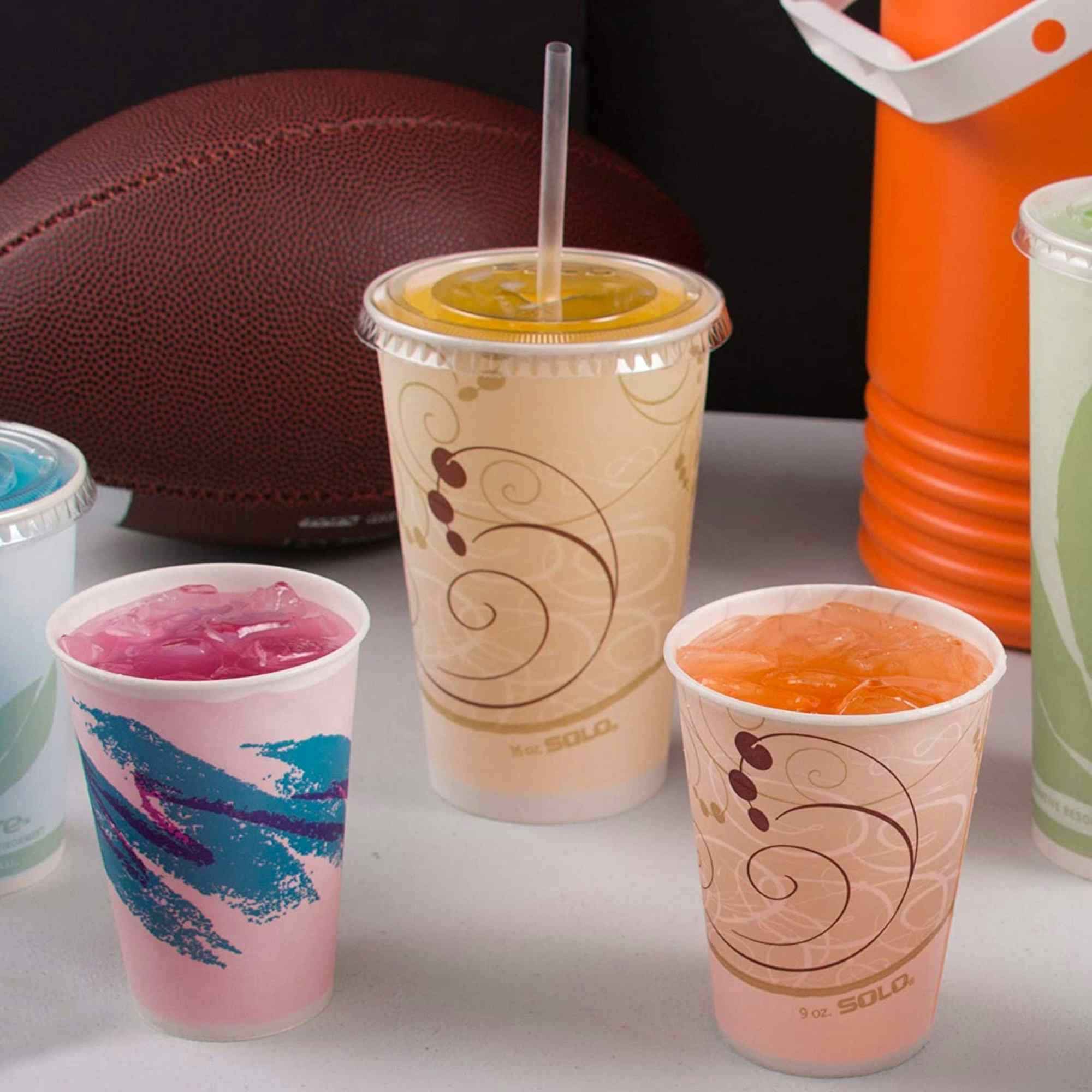 Solo Disposable Paper Drinking Cup, Symphony Print