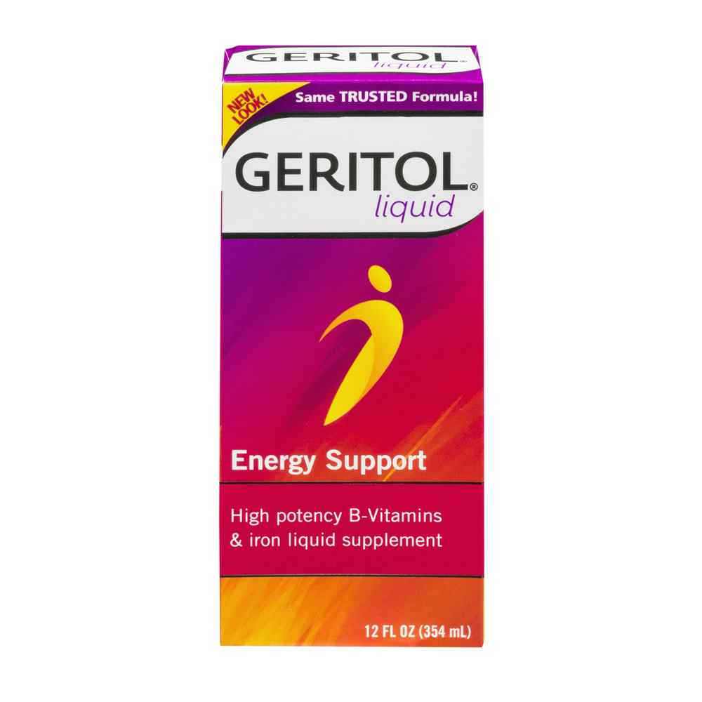 Geritol Liquid Energy Support High Potency B-Vitamins & Iron Liquid Supplement, 12 oz.