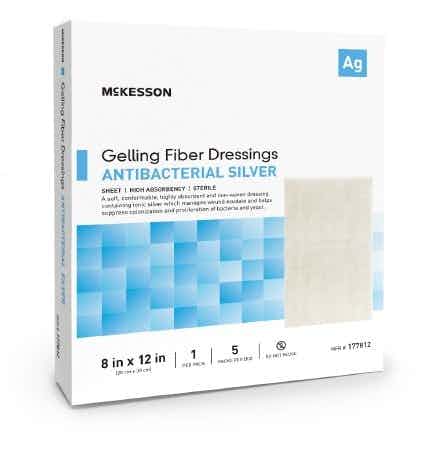 McKesson Gelling Fiber Dressings with Antibacterial Silver, 8 X 12"