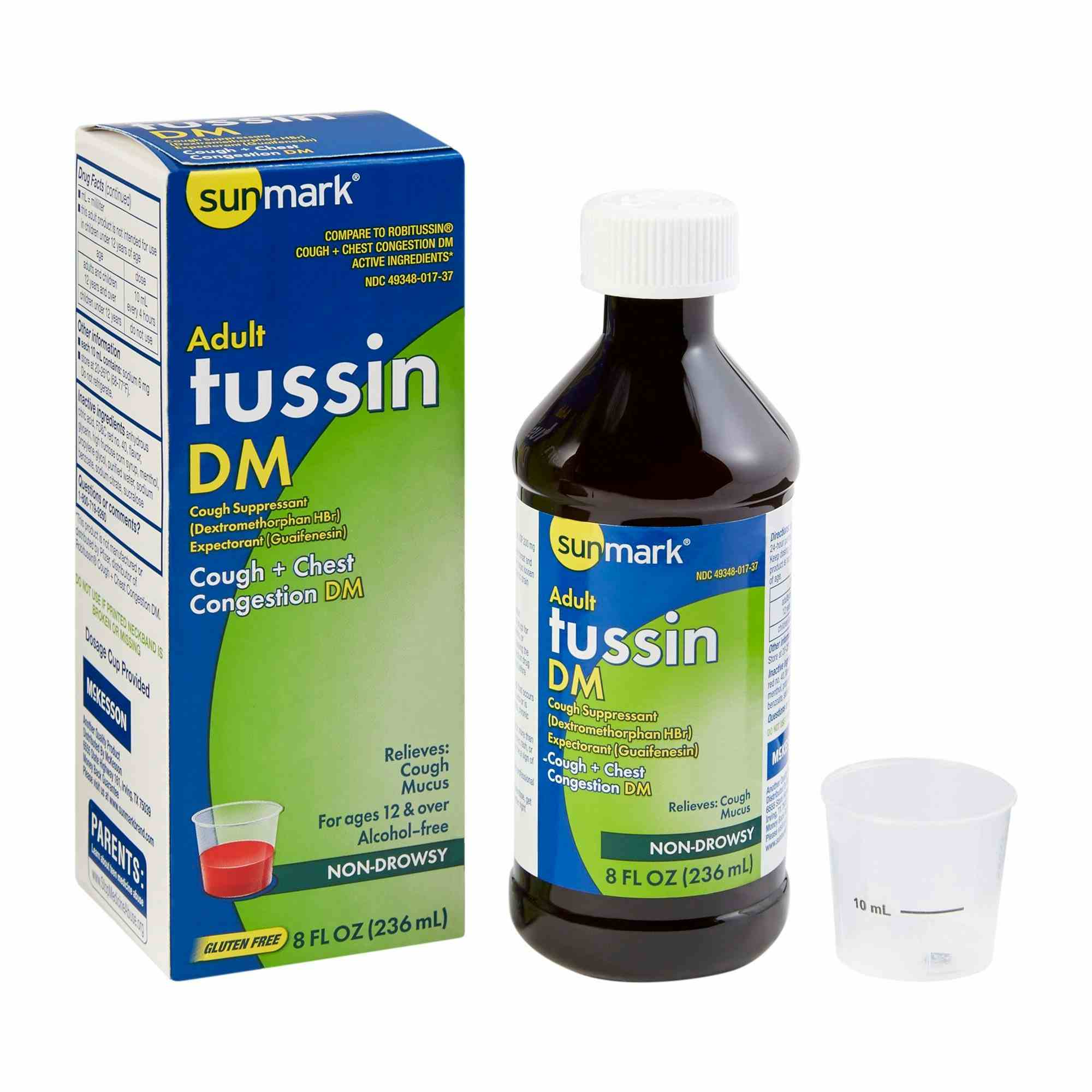 Sunmark Adult Tussin DM Cough + Chest Congestion Suppressant, 100 mg