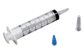 AMSure Enteral Feeding/Irrigation Flat Top Piston Syringe, Poly Pouch, Catheter Tip, 60 mL