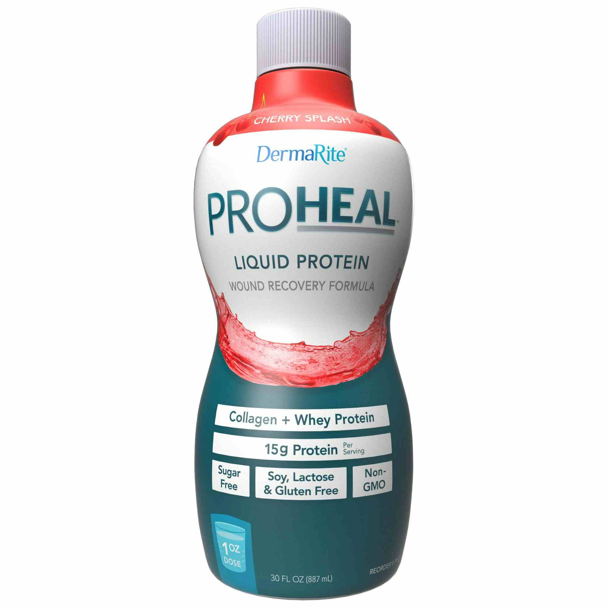 DermaRite ProHeal Liquid Protein Wound Recovery Formula, Cherry Splash, 30 oz.
