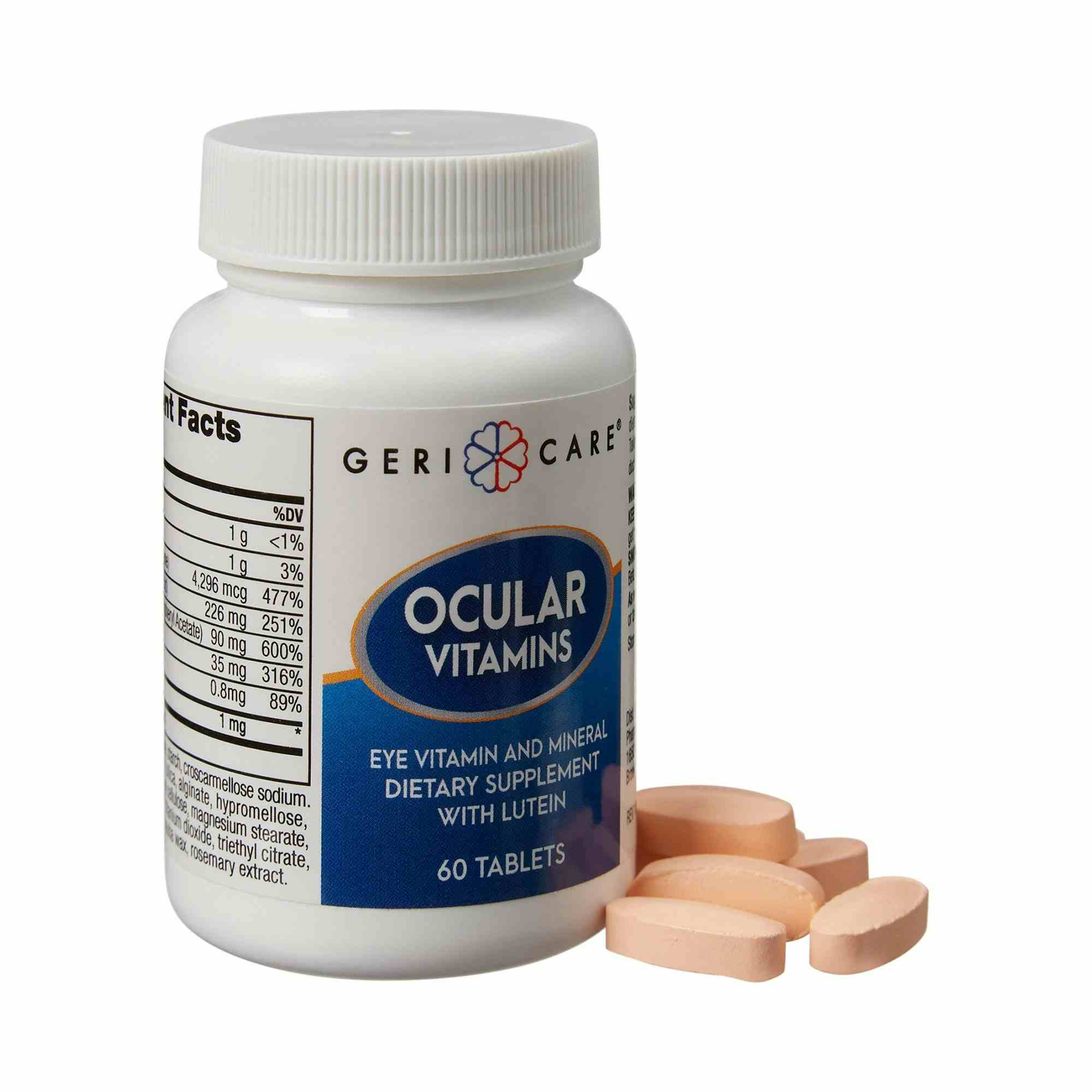 Geri-Care Ocular Vitamins Eye Mineral and Dietary Supplement with Lutein, 60 Tablets