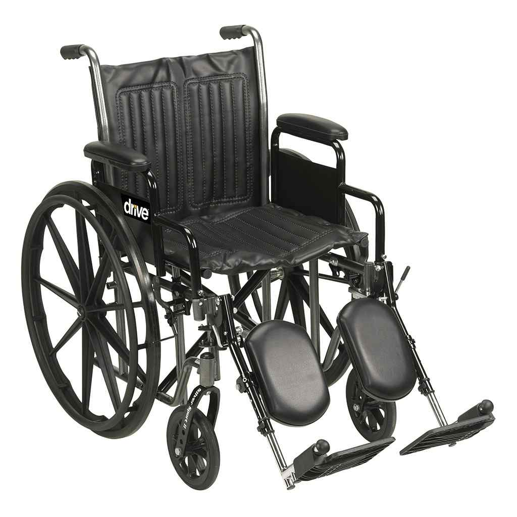 drive Silver Sport 2 Wheelchair, Detachable Desk Arm, Swing-Away Elevating Legrests