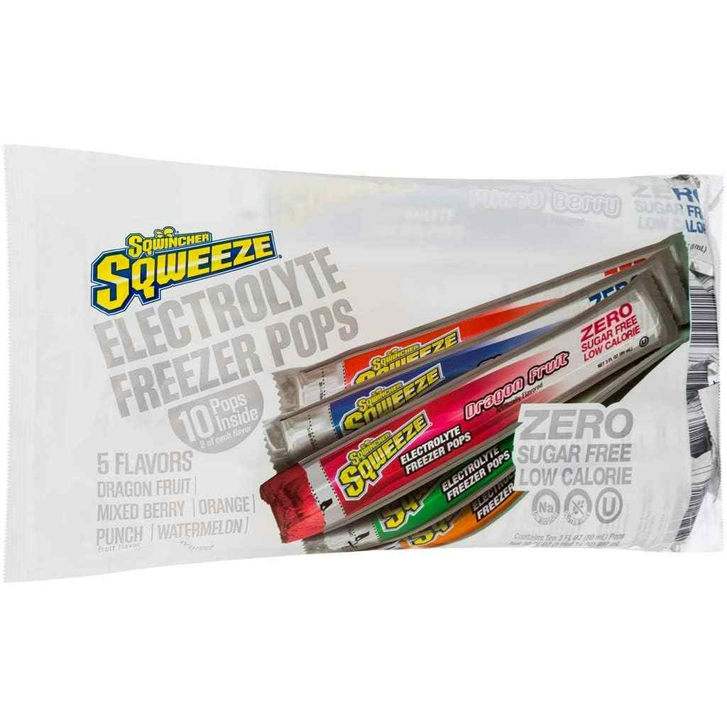 Sqwincher Zero Sugar Free Electrolyte Replenishment Freezer Pop, Variety Flavors