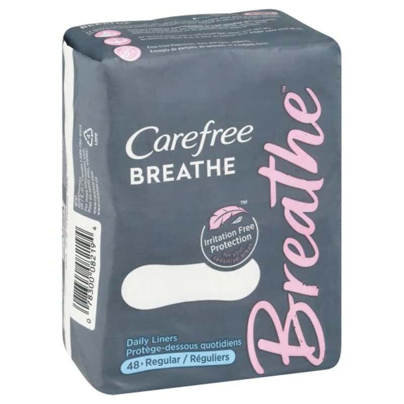 Carefree Breathe Wrapped Liners, Regular Absorbency