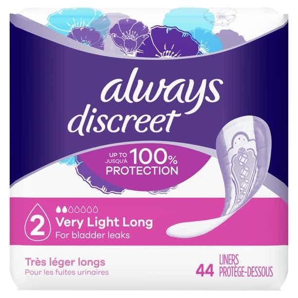 Always Discreet Incontinence Liners, Light Absorbency